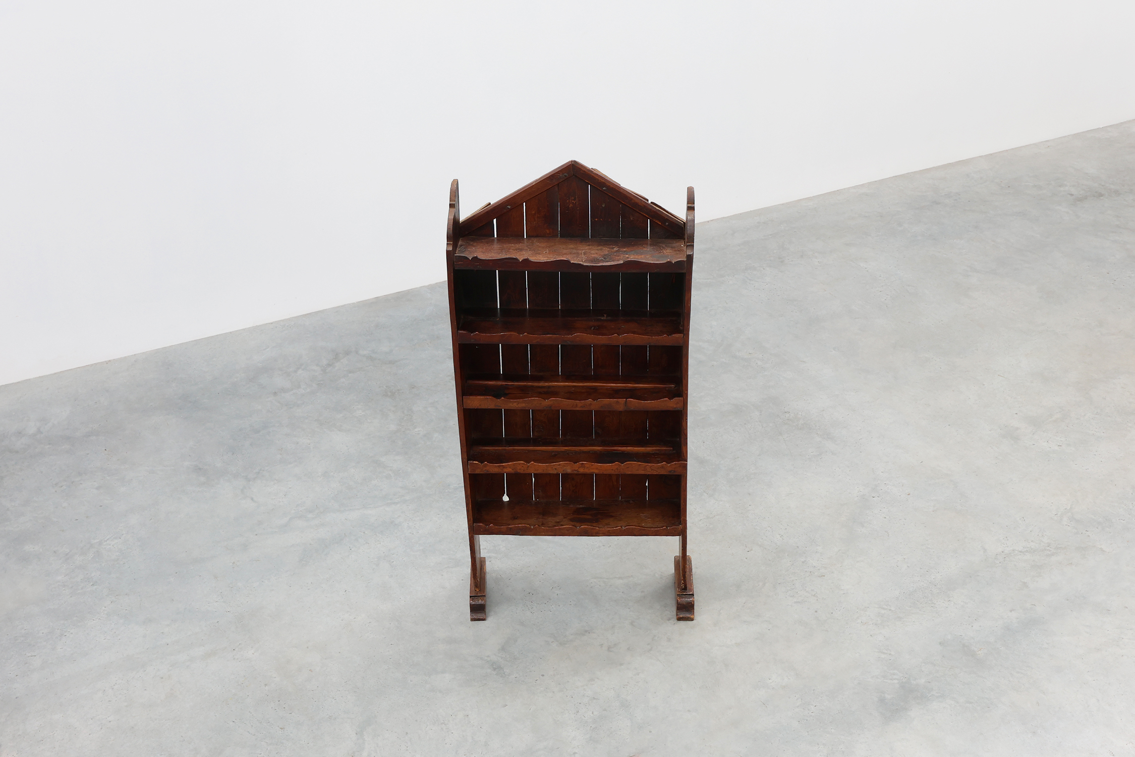 17th‑Century French Art Populaire Chestnut Cabinet with Gabled Topthumbnail